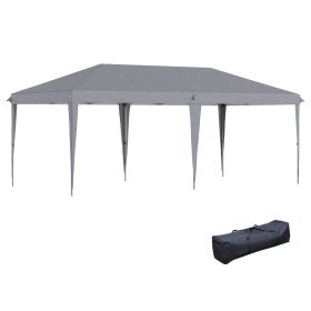 10x20 Pop Up Canopy, Gray, Durable Outdoor Event & BBQ Tent