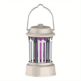 1pc Electric Insect Repellent Mosquito And Dew Camping Lantern; Courtyard Light ; bedroom Lamps; Chargeable 360 Degrees Kill Mosquito & Insects & (Color: Silver Plating)